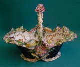 A Coalport flower-encrusted basket c.1830