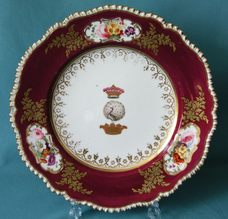 A Coalport Armorial Dinner Plate c.1830