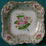 19th century Coalport dessert square dish c.1840
