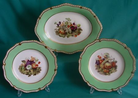 H & R Daniel Part Porcelain Dessert Set c.1830