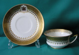A Davenport Armorial tea cup and saucer c.1870-86