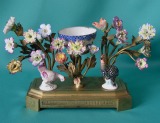 German Porcelain/Ormolu mounted Birds and Flowers c.1810-20