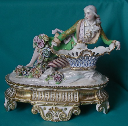 A Jacob Petit Porcelain Figural Inkstand c.1840