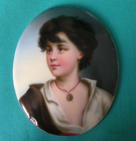 A KPM, Berlin Oval Porcelain Miniature Plaque c.1880 A KPM, Berlin Oval Porcelain Miniature Plaque c.1880