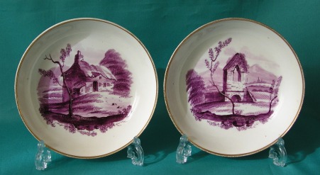 Two Minton (First Period) Saucers, Pattern 294 c.1810