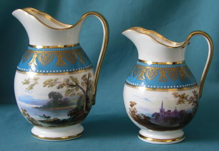 Two Minton Armorial Jugs