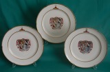 Three Paris Porcelain (La Courtille) Armorial Dinner Plates