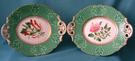 A Pair of Samuel Alckock Porcelain Dishes c. 1850 A Pair of Samuel Alckock Porcelain Dishes c. 1850