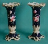 A Pair of Alcock Porcelain Candlesticks c.1840