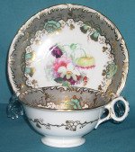 S. Alcock porcelain cup and saucer c.1835