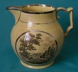 A Staffordshire Yellowware/Silver Lustre Jug c.1810