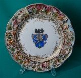 Capo Di Monte Armorial Porcelain Plate c.1850-1920