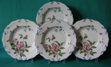  Four Chamberlain-Worcester Soup Plates c.1846