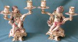 A Pair of Chelsea Figural Candelabra c.1765