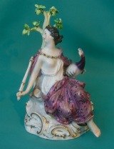 A Meissen porcelain figure of Juno, c.1860