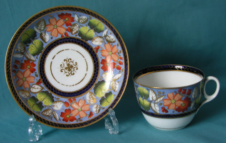 A New Hall tea cup and saucer c.1815 A New Hall tea cup and saucer c.1815