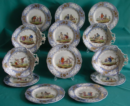 A New Hall Part Dessert Service pattern 2229, c.1820